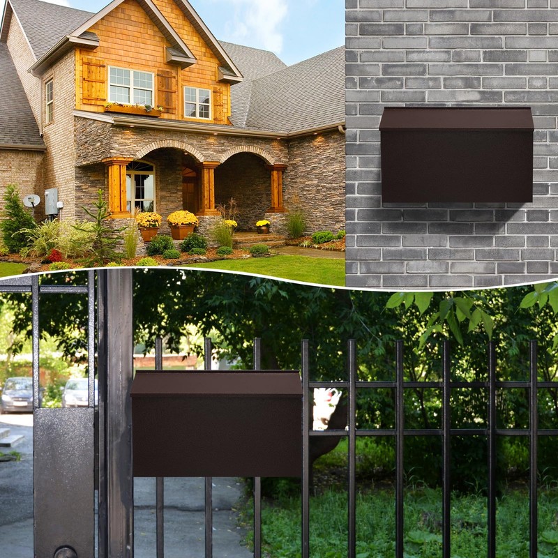 KYODOLED Wall-Mount Mailbox, Large Capacity Mail Box, Galvanized Steel Rust-Proof