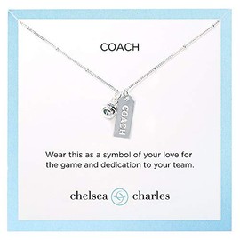 CC Sport Basketball Coach Double Charm Necklace - Silver