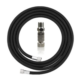 SRJQXH 3 Metre Airbrush Hose, Black Compressor Airbrush Air Hose with Standard G1/8 Size Fittings on Both Ends, with G1/8 Quick Connections