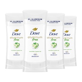 Dove Aluminum Free Deodorant for Women 4 Count Cucumber and Green Tea 72 hour odor protection 2.6 oz