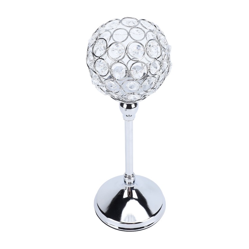 Crystal Candle Holder Ornament Tall Elegant Crystal Silver Candlestick for