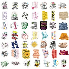 BOILUZIO 55PCS Inspirational Stickers, Premium Motivational Stickers for Students, Teachers, Adults, Teens, Kids- Waterproof Vinyl Positive Sticker Pack for Water Bottles, Planners, Laptops