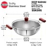 HAWKINS 5 Litre Deep Kadhai, Triply Stainless Steel Kadai with