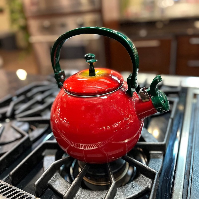 Whistling Tea Kettle for Stove Top Enamel on Steel Teakettle,