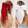 Velscrun Hair Bows for Women Girls, 4Pcs White Red Yellow