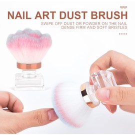 siyuwuro Nail Art Dust Brush Nail Dust Brush Nail Powder Brush Soft Bristle Nail Brush Nail Cleaning Tools Cleaning Nail Brush (Flower type pink tricolor)