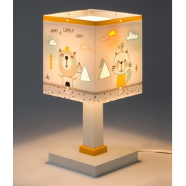 Dalber Kinder Tischlampe Nachttischlampe Kinder Hello Little Tiere Bären, Kunststoff, 14 x 14 x 29 cm