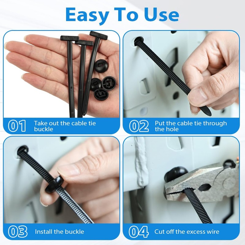 Uraqt Pack of 100 Cable Ties Black Set, 90 mm