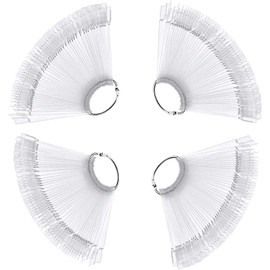 200 Pieces Nail Color Chart, BetterJonny Clear Maniver Nail Color Chart Stick Removable Strip Nail Display Stick DIY Practice Tip Display Art Pattern (Clear)