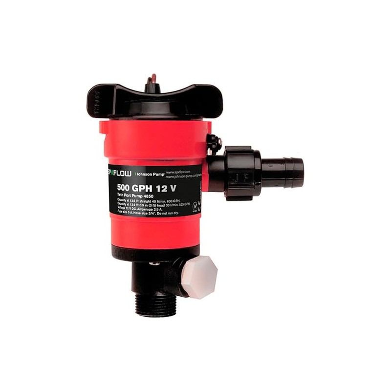 Johnson Pumps 48703 750 GPH Aerator/Livewell Pump, Black