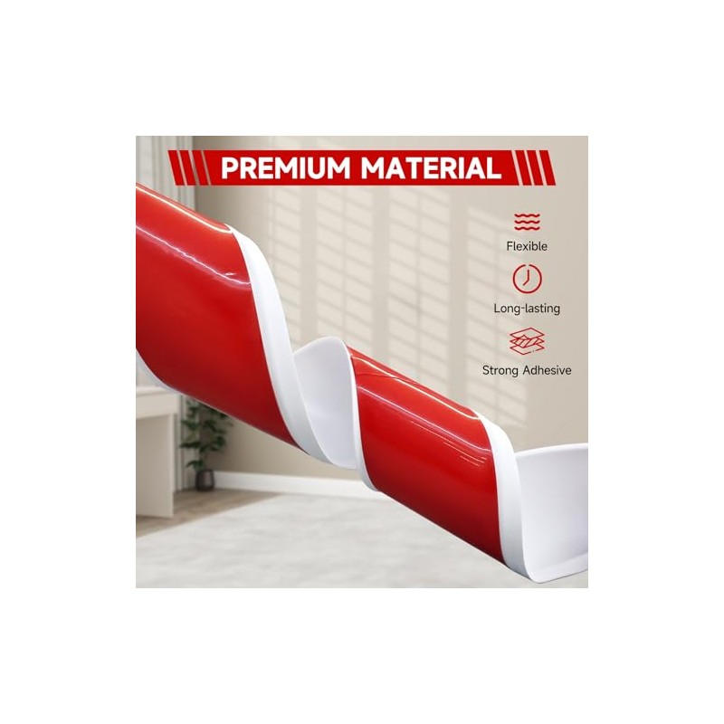 Vinyl Wall Base, 4 Inch(W) x 10 Feet(L) Flexible Baseboard