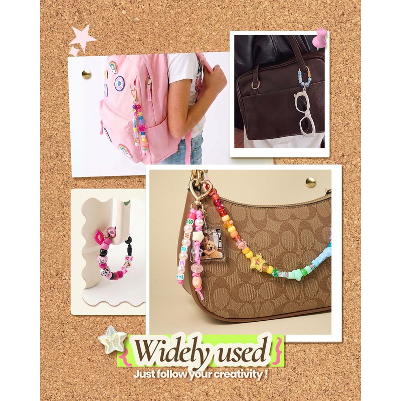 Keychain Making Kit, Bag Charm Kit, Large Hole Beads and