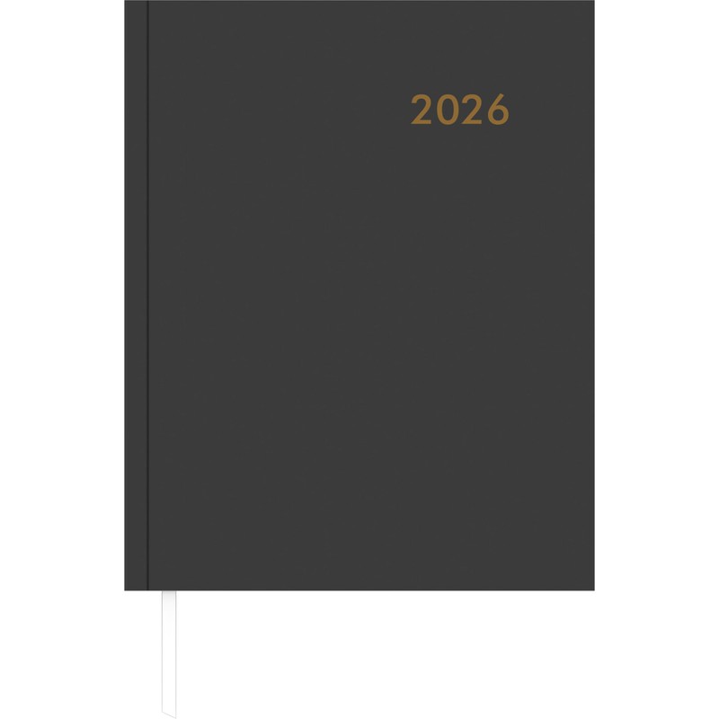 Wochenbuch anthrazit 2026 - Bürokalender 21x26,5 cm - 1 Woche