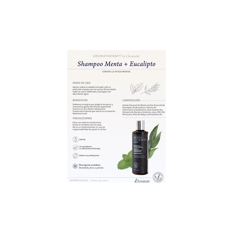 Shampoo Menta Eucalipto Fatiga Mental Chemisette 240ml