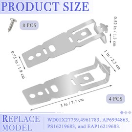 4 Pack WD01X27759 Dishwasher Countertop Mounting Bracket with Screws, Fit for GE & Hotpoint Dishwashers, Replacement Parts Under Counter Cabinet Side Wall Mount Secure Brackets