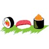 CafePress Maki Nigiri Ikura Sushi Magnets Rectangle Magnet, 3"x2" Refrigerator