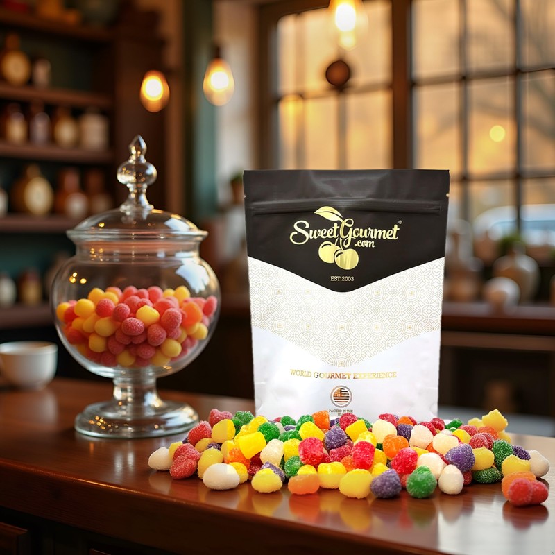 SweetGourmet Spice Drops Candy, Old-Fashioned Gumdrops, 6 Flavors Jelly Candy,