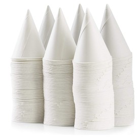 Cone Paper Cups 200 Pk Snow Cone Disposable 6 Oz White