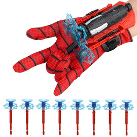 Spider Launcher Set Web Shooters Toy for Kids Funny Spider Launcher Wrist Toys Launchers Gloves Super Heroes Toys for Boys Girls Gift（Red 1PC)