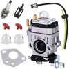 63022 Carburetor for Harbor Freight 52cc 2HP Predator Earth Auger 63022 with Primer Bulbs Spark Plug Gasket Fuel Line Carb Kit, Replace 63022 56257 57341