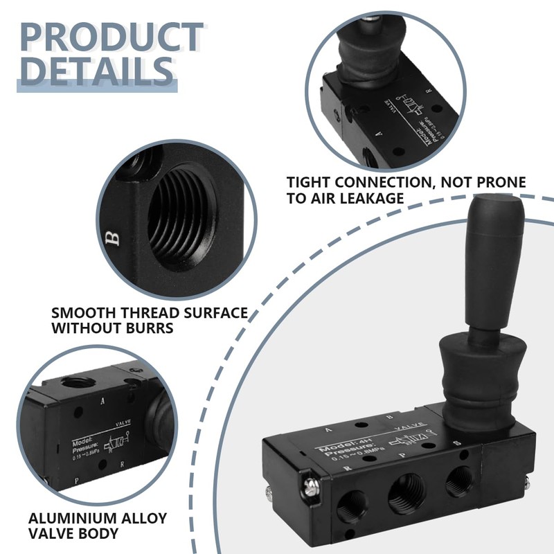 Innfeeltech 1 x Air Hand Lever Actuated Valve 5-Way 2-Position