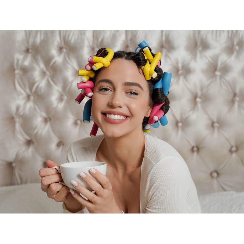 Tifara Beauty Salon Heatless Flexible Hair Rollers Curlers 42-pack 7"