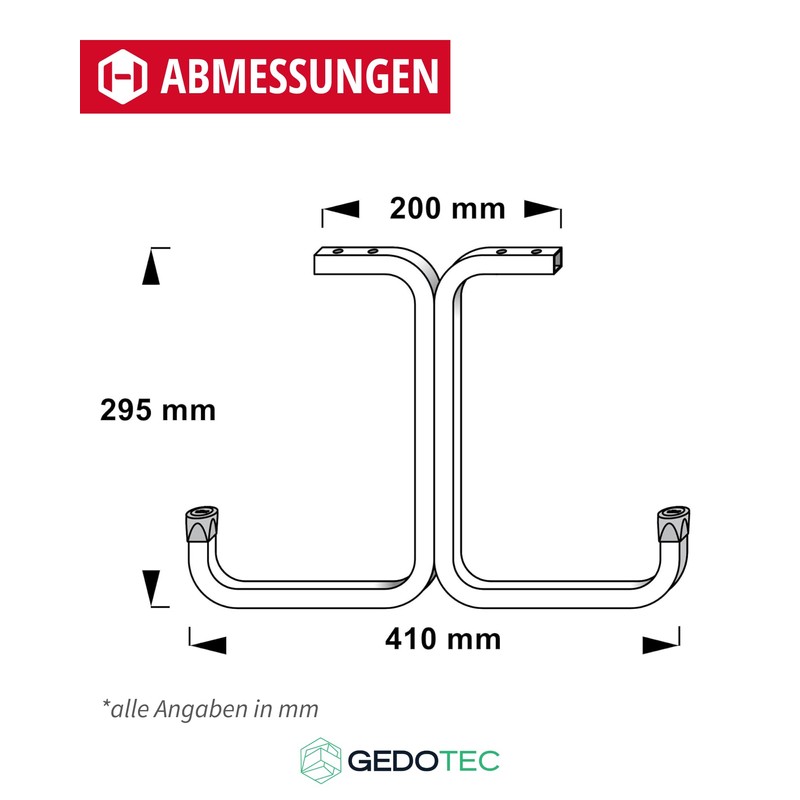 Gedotec Ceiling Mount - Double Ceiling Hook for Screwing Galvanised