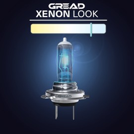 Gread - H7 Car Lamp H7 12V 55W - Super White - Front Headlight 8500 K E-Certification Registration Free - Xenon Look - Pack of 2