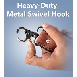 Adjustable 60-inch Real Leather Bag Replacement Shoulder Strap Comfort Fit Padded with Metal Swivel Hooks for Crossbody Purses, Laptop Messenger Bags, Handbags and Duffle Luggage Straps (Brown)