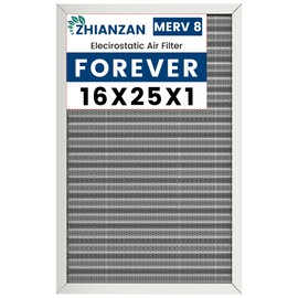 16x25x1 HVAC Furnace Air Filter, Lasts a Lifetime, Washable, the Last HVAC Filter You Will Ever Buy, Healthier Home or Office, Merv 8