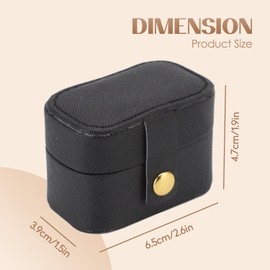 Travel Jewellery Box, Small Jewellery Box for Women, Mini Ring Storage Box, Small Travel Jewellery Box, Travel PU Leather Jewellery Box Organiser for Rings and Earrings (Black)