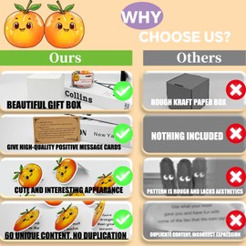 RDJNVGU 60 Positive Pickle Cards Jar, Non-repetitive Positive Affirmation Cards for Women, Emotional Support Pickle, Dad Gifts, Inspirational Gifts for Women, Mom, Dad and Teens(Orange)