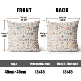 XPHZZL Cushion Covers 45cm x 45cm Set of 2 Square Throw Pillow Case Printed Boho Short Plush Cotton Soft Pillowcases for Outdoor Patio Sofa Balcony Living Room with Invisible Zipper 18x18 Inch