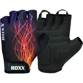 ROXX Cycling Gloves Fingerless Mens Women Unisex Gel Padded Cycling Gloves Half Finger Bike Riding Mitts (Small, Sky)
