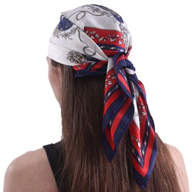 la ceida Satin Silk Scarves for Women and Girls Premium Summer Square Neck Scarf, Ladies Head Hair Scarf and Wraps 27.5 Inch