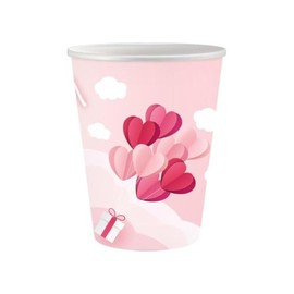 Love Is In The Air Pink Paper Cups (Pack of 6) 250ml