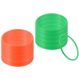 PATIKIL 6" Plastic Ring-Toss Rings for Bottles, 30 Pack Carnival Rings Plastic Hoops for Speed and Agility Practice Outdoor Party Favor, Orange/Green