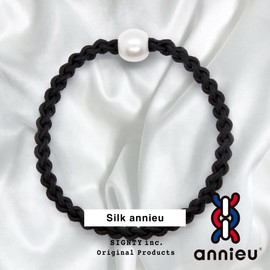 annieu Silk Hair Elastic Hair Accessories/Bracelet/Annu [Hairdresser Designed] Silk Black