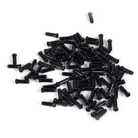 100PCS 100PCS Aluminum Alloy Brake Cable Tips Crimps Derailleur Shifting End hat Core Inner Wire Ferrules(Black)