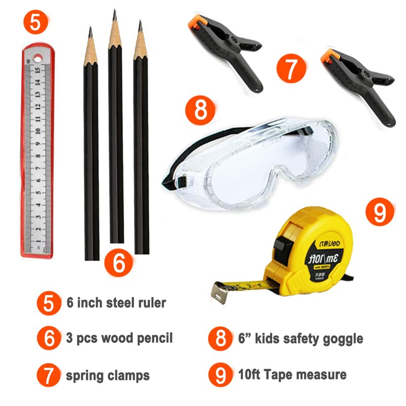 QeeHeng Kids Real Tool Set - 20Pcs Construction Tool with