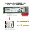 NFHK NVME M-Key 22x30mm to 22x80mm NGFF Extension SSD Upgrade