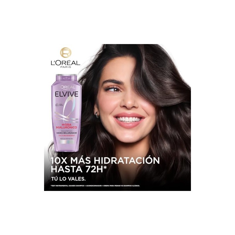 L'Oréal Paris Shampoo Hidra Hialurónico Elvive 370 ml