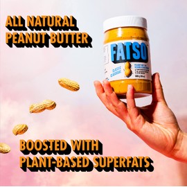 FATSO Maple Peanut Butter - High-Performance Natural Peanut Butter w/Superfats – MCT Oil, Avocado Oil, Organic Coconut Oil, Flax, Sweet Tapioca & Chia Keto-Friendly Nut Butter (18oz Jar)