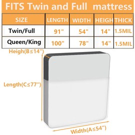 Mattress Bags for Moving Storage,Mattress Protector Cover, Waterproof Mattress Protector Storage Bags (2-Pack, Twin/Full)