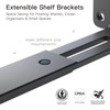 LEOPO Adjustable T Shelf Brackets Extensible 10/12/14 Inch 6-Pack ,1/5''