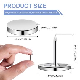 rhinocats Magnetic Push Pins, 100 Sets Magnet Thumbtack for Wall Bulletin Board Strong Decorative Pushpins Clip for Map Picture Hanging Kit Poster Holder