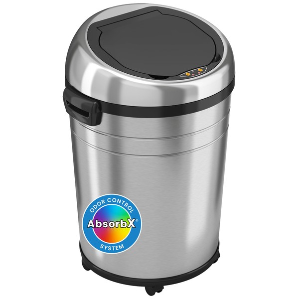 iTouchless Glide 18 Gallon Sensor Trash Can with Wheels and