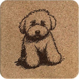 'Golden Doodle' Square Cork Trivet/Pot Stand (TR00027302)