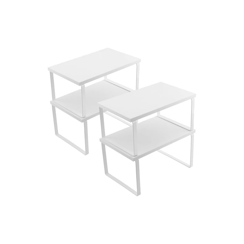 Spice Rack, Set of 4 White Cabinet Organisers, Kitchen, 29.7