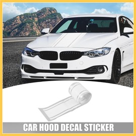 REPAIROCK 1.97"x70.87" Car Hood Stripe Pattern Sticker Exterior Decal White Durable Material Auto Replacement Parts